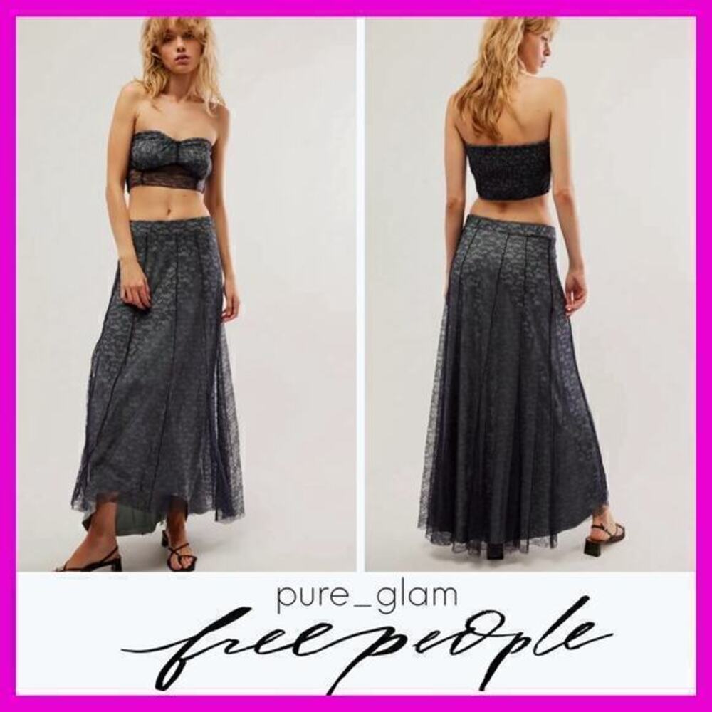 Free People lace set midi skirt and top